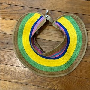 Straw hat with bright color combo stripes